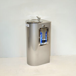 Classic Round Wall-mounted fountain with bottle filler.