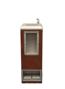 Classic Square Fountain with bottle filler and coreten weathered steel look.