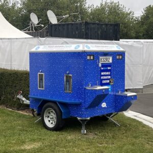Mini Mobile Hydration Station with TWW blue bubble mural