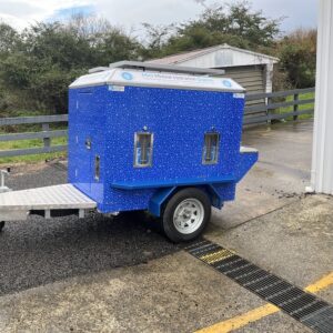 Mini Mobile Hydration Station with solar power & TWW blue bubble mural